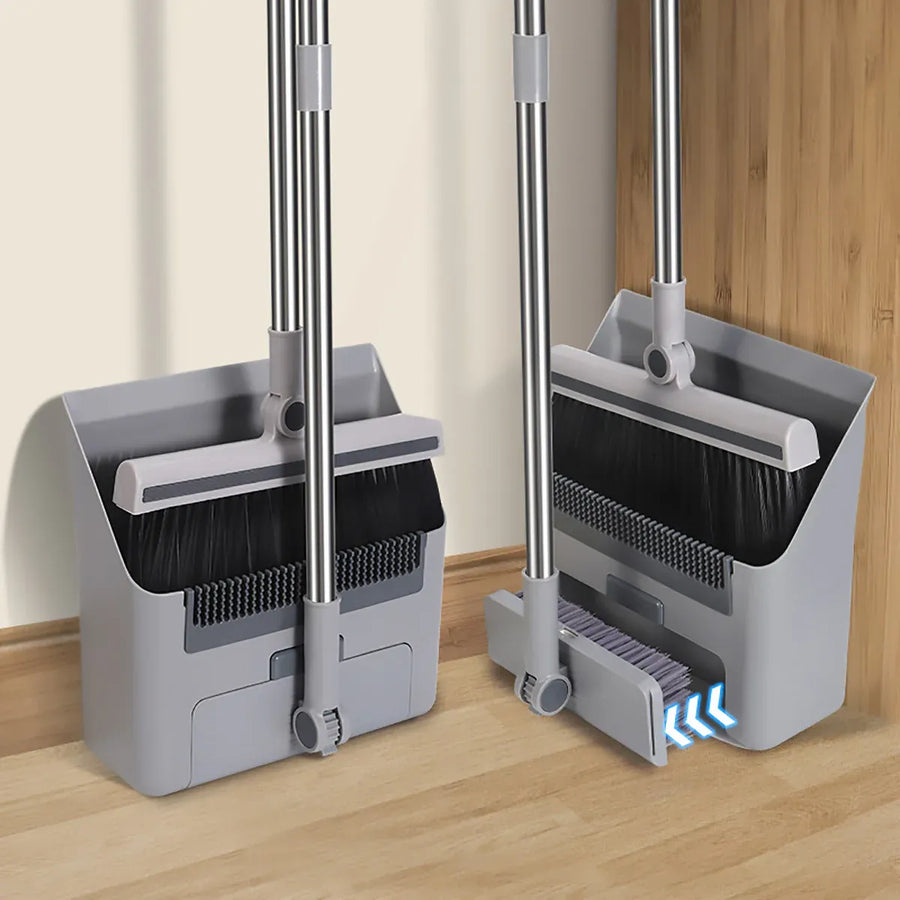 3 in1 Broom Set for Winnowing Brushing Handheld Cleaning Tool Home Kitchen Floor - Grey, image 15