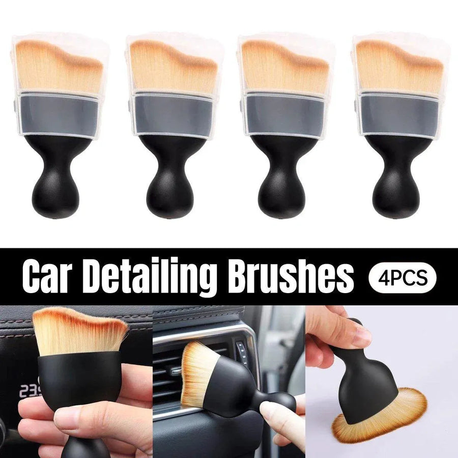 4pcs Car Interior Cleaning Tool Set Crevice Brush Dust Remover for Detailing