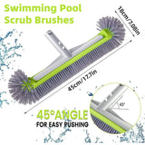 Swimming Pool Cleaning Brush Corner Scrub Brush Pool Wall Floor Cleaner Tool - Side View
