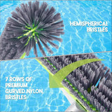 Swimming Pool Cleaning Brush Corner Scrub Brush Pool Wall Floor Cleaner Tool - Rear View