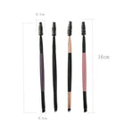 Eyebrow Brush Dual-Ended Duo Brow Eyeliner Angled Cut Spoolie Brush Makeup Tools - Pink