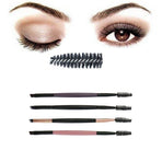 Eyebrow Brush Dual-Ended Duo Brow Eyeliner Angled Cut Spoolie Brush Makeup Tools - Pink