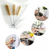 5PCS Bottle Cleaning Brush Set for Glass Straws Tubes Bottles Narrow Neck Cups - Top-Down View