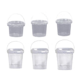 20pcs Plastic Round Bucket with Lid Transparent Portable Storage Gift Container - Round 1000ml - Front View