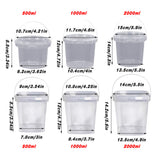 20pcs Plastic Round Bucket with Lid Transparent Portable Storage Gift Container - Round 1000ml - Side View