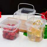 20pcs Plastic Round Bucket with Lid Transparent Portable Storage Gift Container - Round 1000ml - Top-Down View