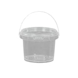 20pcs Plastic Round Bucket with Lid Transparent Portable Storage Gift Container - Round 1000ml - Rear View