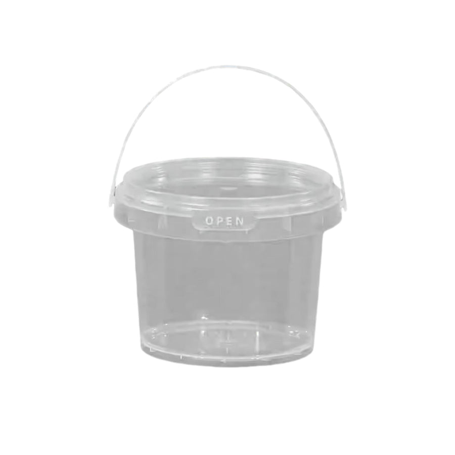 20pcs Plastic Round Bucket with Lid Transparent Portable Storage Gift Container - Round 1000ml