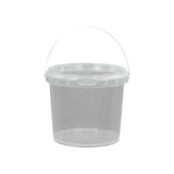 20pcs Plastic Round Bucket with Lid Transparent Portable Storage Gift Container - Round 1000ml - Close-Up Angle
