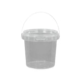 20pcs Plastic Round Bucket with Lid Transparent Portable Storage Gift Container - Round 1000ml
