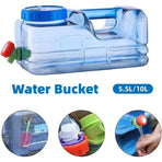 Outdoor Square Water Storage Bucket With Tap For Travel Camping Drinking Use - 10L