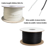 1000M Coiled Tie Wire Elliptical Binding Wire Garden Plant Cable Roll for Home - Black - Side View
