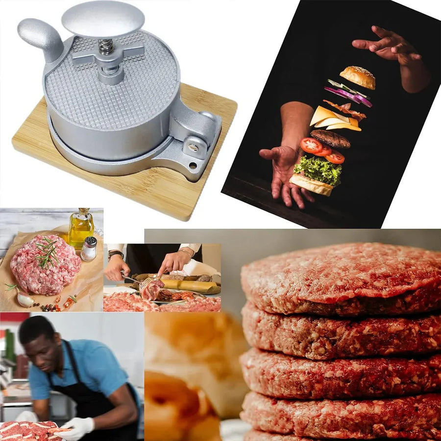 Flip Top Burger Press Meat Patty Maker Mould Filling Tool for Kitchen Hamburger