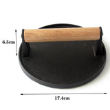 Cast Iron Burger Press Making Hamburger Steak Meat Smasher Utensils Grill BBQ - Side View