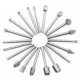 20Pcs Tungsten Steel Solid Carbide Burrs For Dremel Rotary Tool Bit Accessories - Front View
