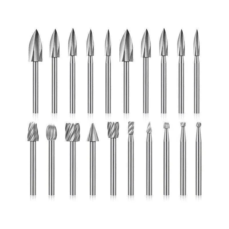20Pcs Tungsten Steel Solid Carbide Burrs For Dremel Rotary Tool Bit Accessories