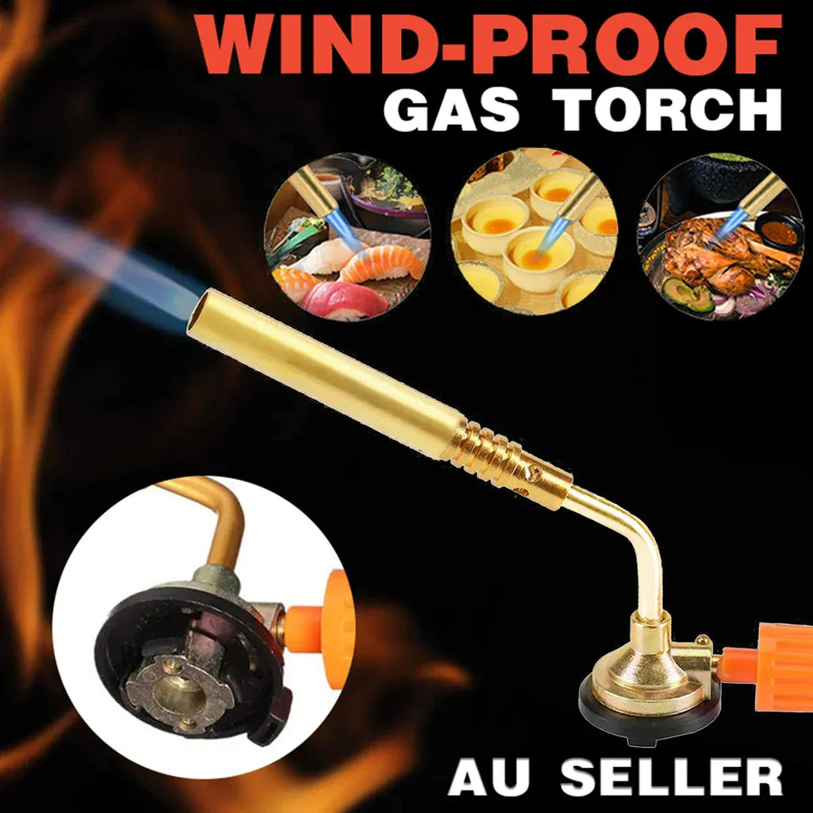Butane Gas Torch Head with Adjustable Flame for Kitchen, BBQ and Camping - 1 Pc