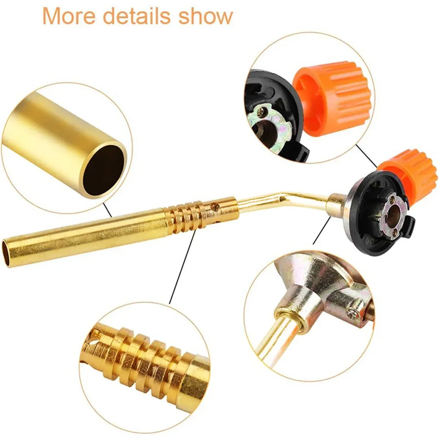 Butane Gas Torch Head with Adjustable Flame for Kitchen, BBQ and Camping - 1 Pc