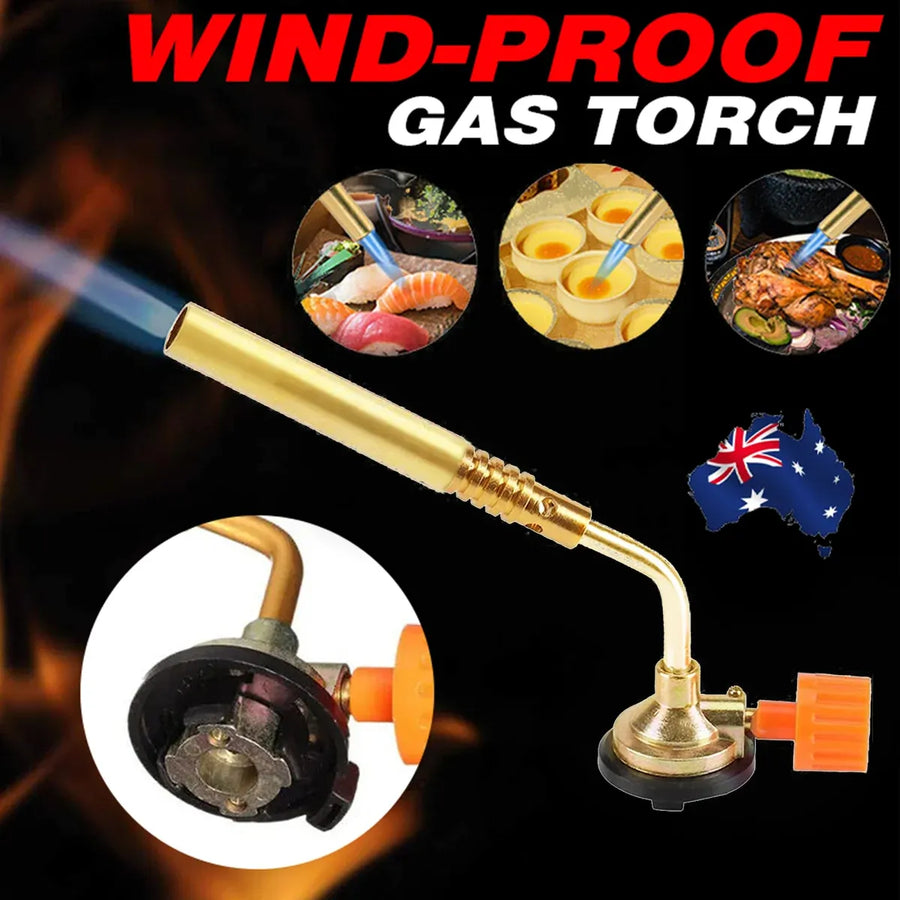 Butane Gas Torch Head with Adjustable Flame for Kitchen, BBQ and Camping - 1 Pc