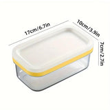 Rectangular Butter Box Storage Container Cheese Cutter Kitchen Organizer Lid - Side View