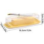 Square Butter Box with Knife Cheese Storage Container Cutting Tray for Kitchen