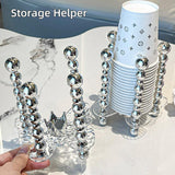 Cup Storage Shelf Paper Cup Holder Organizer Kitchen Cup Holder Storage Solution - Low Angle