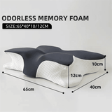 Memory Foam Butterfly Pillow Neck Support Slow Rebound Cervical Pillow - Dark Grey - Side View