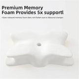 Memory Foam Butterfly Pillow Neck Support Slow Rebound Cervical Pillow - Dark Grey - 45-Degree Angle