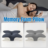 Memory Foam Butterfly Pillow Neck Support Slow Rebound Cervical Pillow - Light Grey