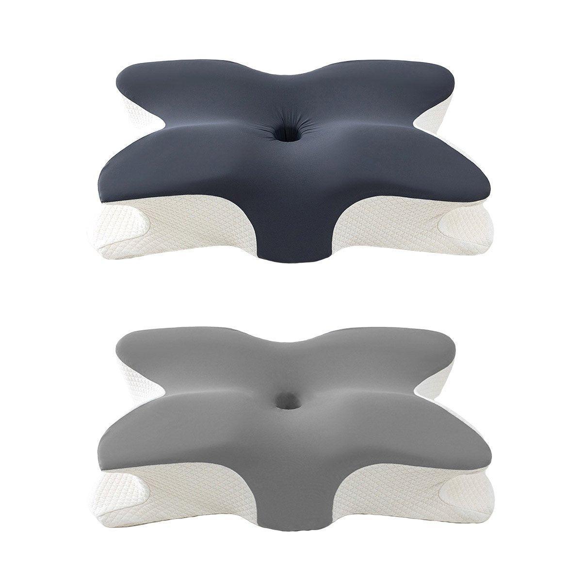 Memory Foam Butterfly Pillow Neck Support Slow Rebound Cervical Pillow - Light Grey