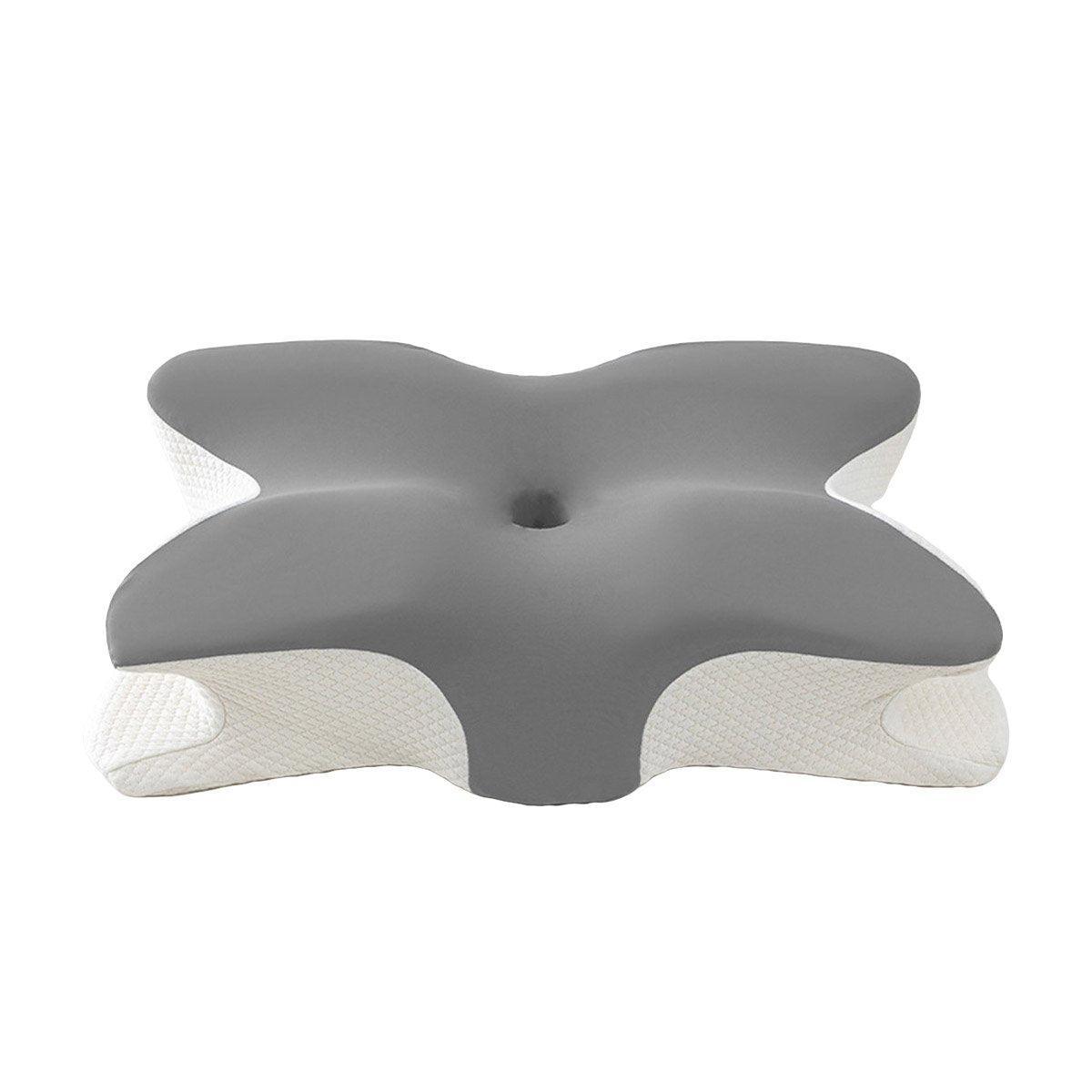 Memory Foam Butterfly Pillow Neck Support Slow Rebound Cervical Pillow - Light Grey