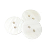 20pcs White Shirt Buttons Round Two Eyes Sewing Craft DIY Clothing Supplies - 11.5mm - Front View
