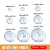 20pcs White Shirt Buttons Round Two Eyes Sewing Craft DIY Clothing Supplies - 12.5mm