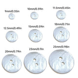 20pcs White Shirt Buttons Round Two Eyes Sewing Craft DIY Clothing Supplies - 23mm
