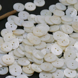 20pcs White Shirt Buttons Round Two Eyes Sewing Craft DIY Clothing Supplies - 9mm - 45-Degree Angle