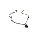 Fashion Creative Steel Heart Pendant Necklace Clavicle Chain Women Jewelry Gift - Black