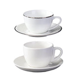6PCS Ceramic Coffee Cup and Saucer Set Apricot Tea Cup with Ear Hotel Coffee Cup - 160ml - Front View