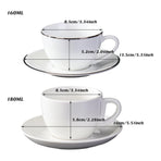 6PCS Ceramic Coffee Cup and Saucer Set Apricot Tea Cup with Ear Hotel Coffee Cup - 160ml