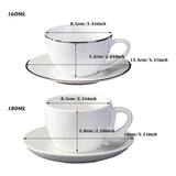 6PCS Ceramic Coffee Cup and Saucer Set Apricot Tea Cup with Ear Hotel Coffee Cup - 160ml - Side View