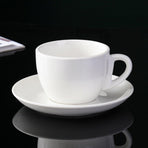 6PCS Ceramic Coffee Cup and Saucer Set Apricot Tea Cup with Ear Hotel Coffee Cup - 160ml