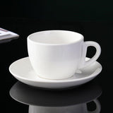 6PCS Ceramic Coffee Cup and Saucer Set Apricot Tea Cup with Ear Hotel Coffee Cup - 160ml - Top-Down View