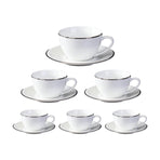 6PCS Ceramic Coffee Cup and Saucer Set Apricot Tea Cup with Ear Hotel Coffee Cup - 160ml