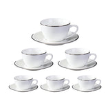 6PCS Ceramic Coffee Cup and Saucer Set Apricot Tea Cup with Ear Hotel Coffee Cup - 160ml - Rear View