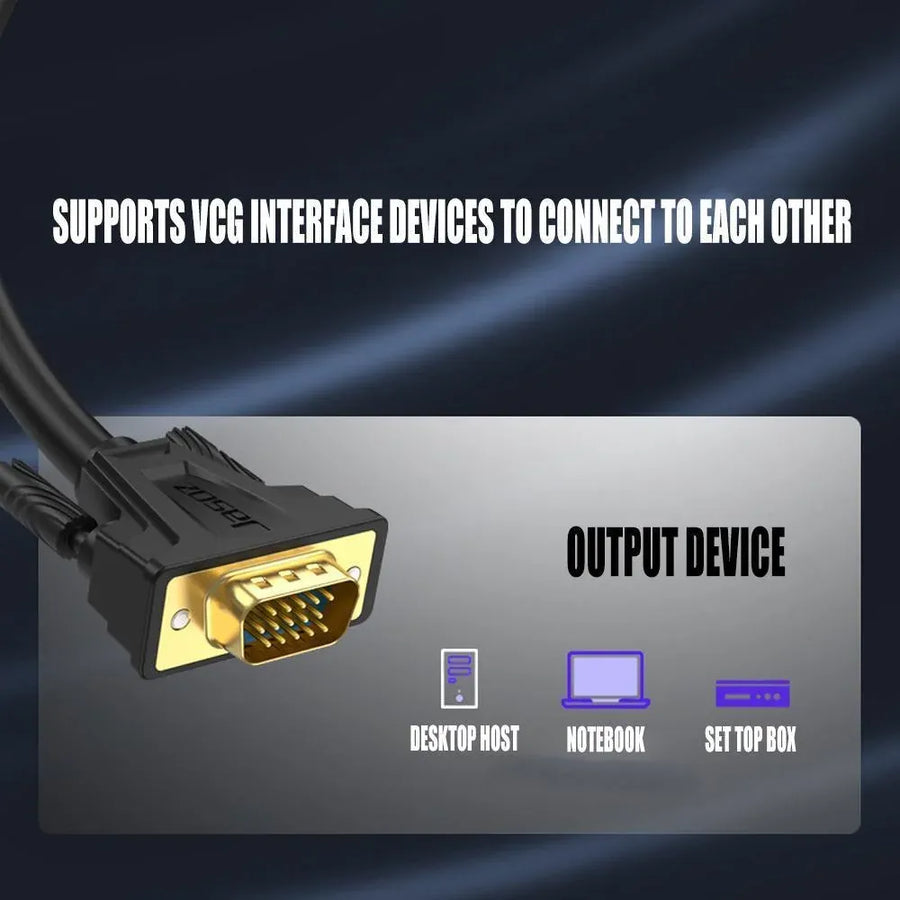 1M VGA 15pin Monitor Projector Cable VGA 3+6 HD Video Cable for LCD Laptop
