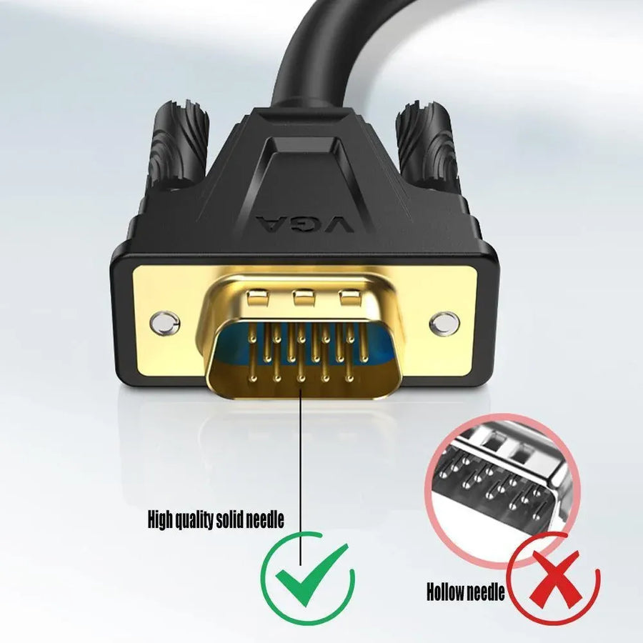1M VGA 15pin Monitor Projector Cable VGA 3+6 HD Video Cable for LCD Laptop