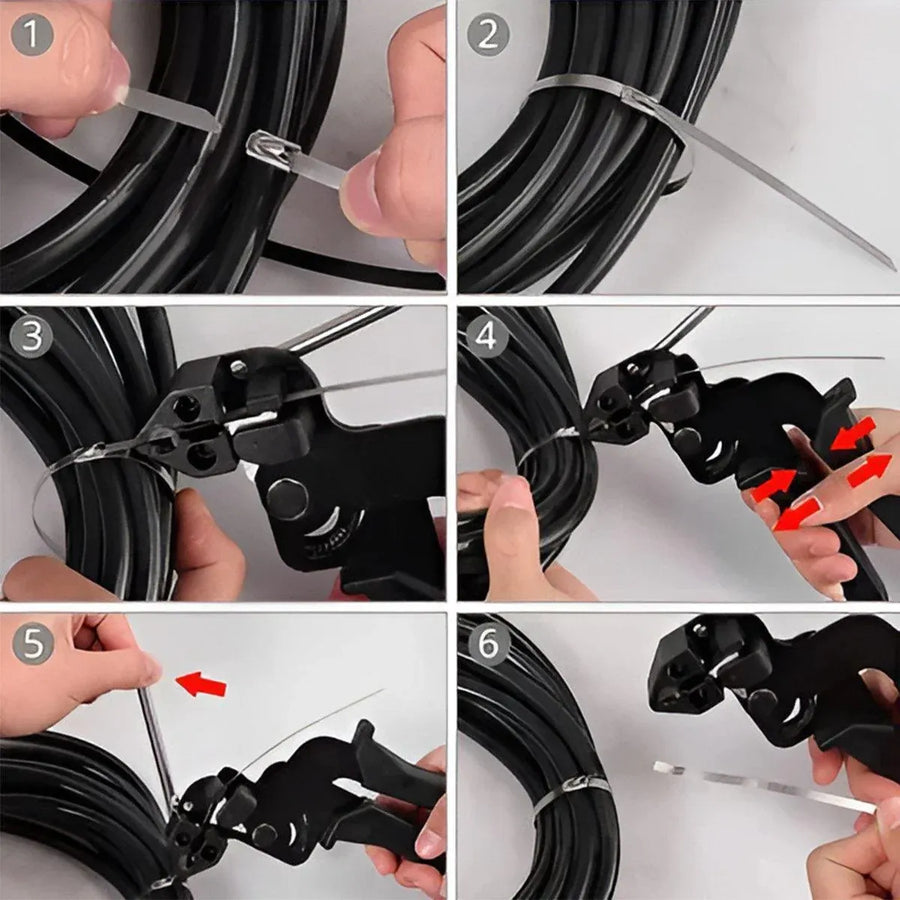 Self Locking Stainless Steel Strapping Pliers Belt Tightener Tool Machine
