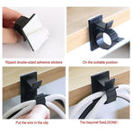 Adhesive Cord Management Cable Clips Black Wire Holder Organizer Clamp - 10PCS