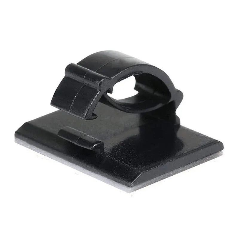 100X Cable Clips Holder Tidy Adhesive Home Car Wire Tie Fixer Drop Clamp Cord - Black-100PCS