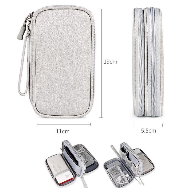 Electronic Accessories Cable Bag Organizer Travel Pouch Storage Cases Charger - Grey