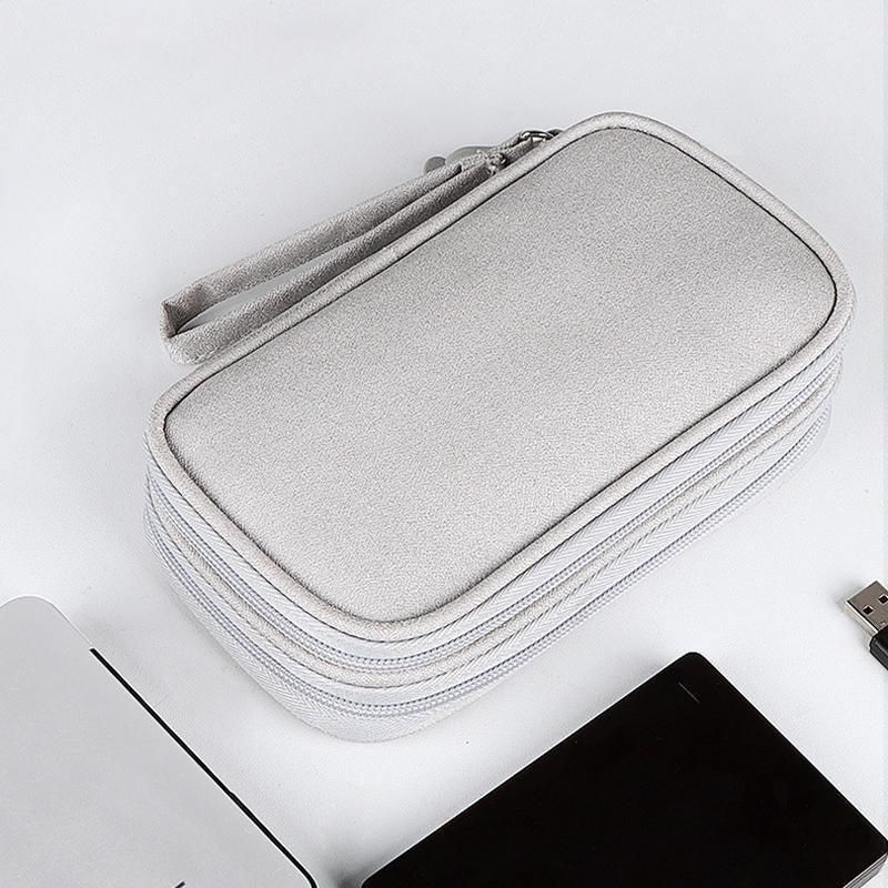 Electronic Accessories Cable Bag Organizer Travel Pouch Storage Cases Charger - Grey